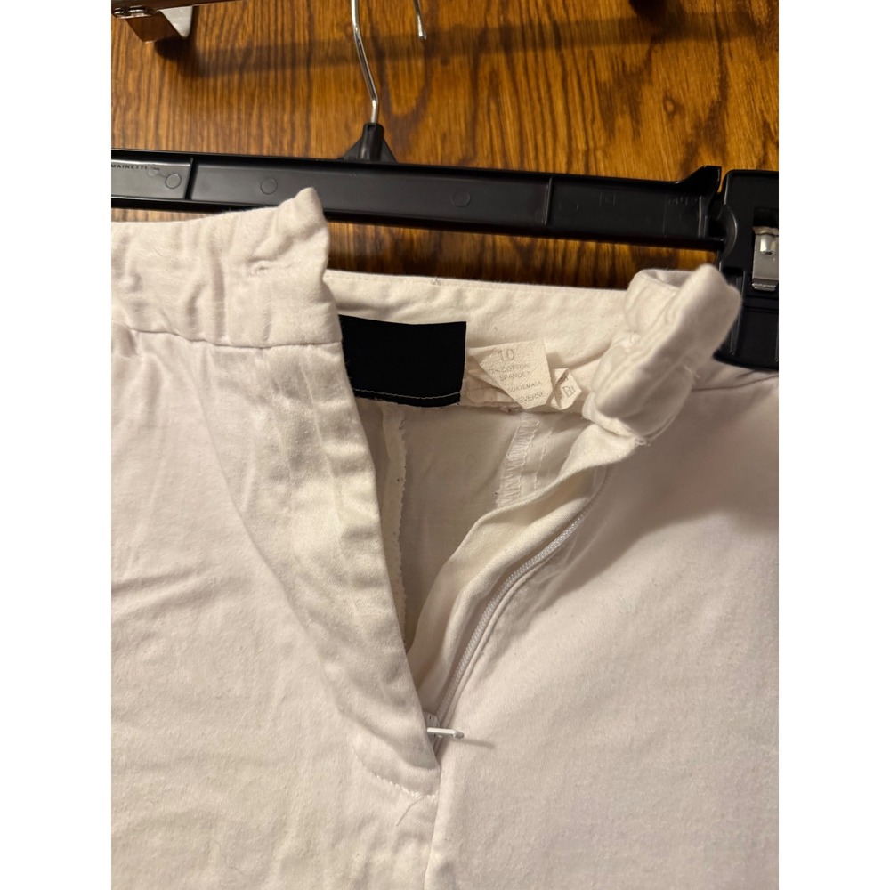 Ninety Womens White Bermuda Shorts Cotton Stretch Chino Knee Length Size 10 - Picture 2 of 7